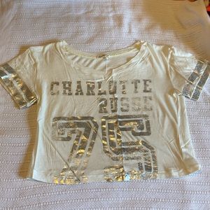Charlotte Russe Cropped Football Tee